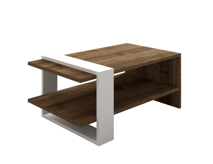 Hanah Home Gaye Conjunto de Muebles de Salón Nogal y Blanco